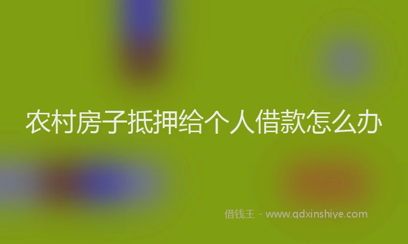 农村房子抵押给个人借款怎么办