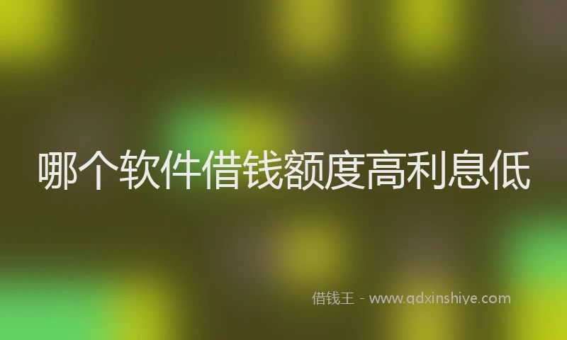 哪个软件借钱额度高利息低