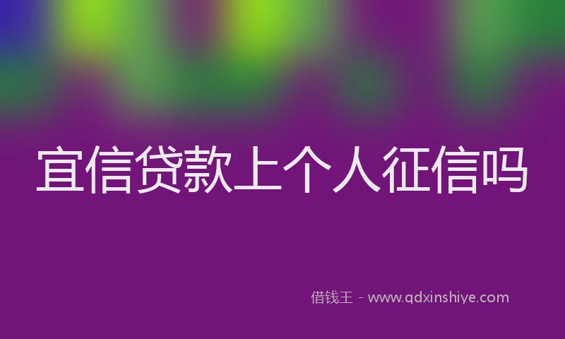 宜信贷款上个人征信吗