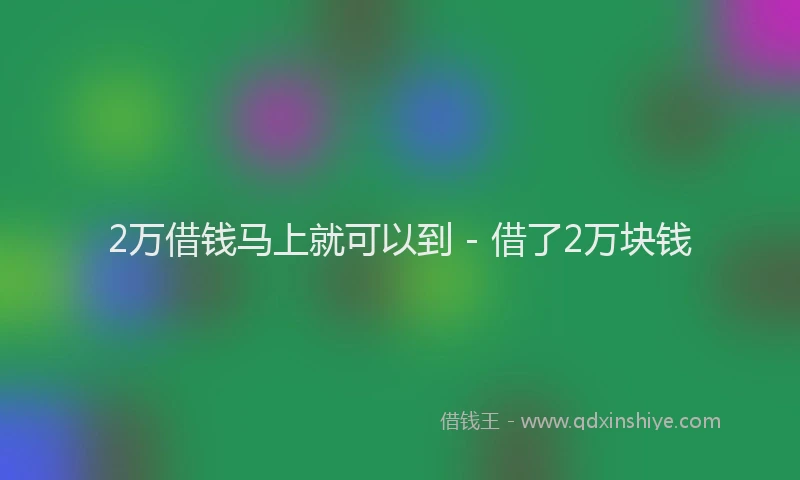 2万借钱马上就可以到 - 借了2万块钱