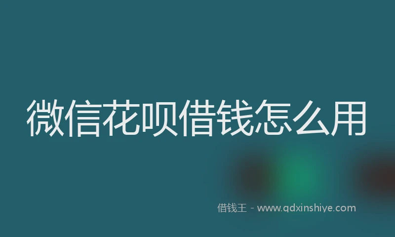 微信花呗借钱怎么用