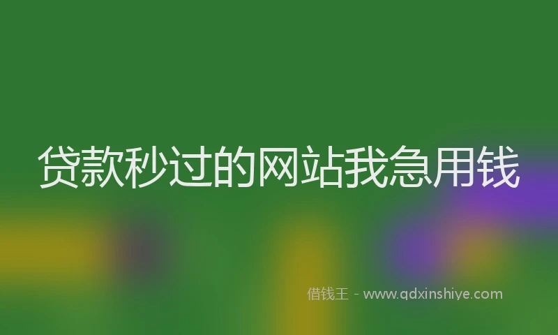 贷款秒过的网站我急用钱