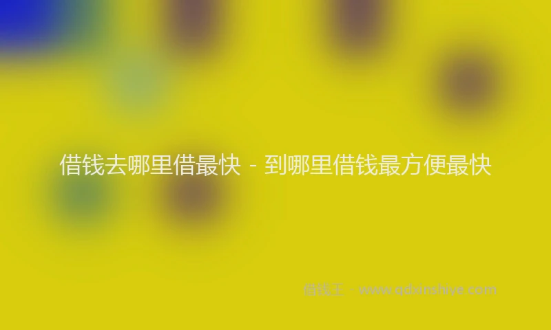 借钱去哪里借最快 - 到哪里借钱最方便最快