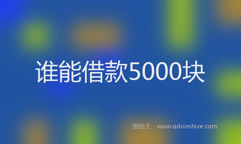谁能借款5000块