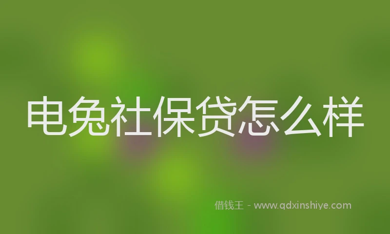 电兔社保贷怎么样