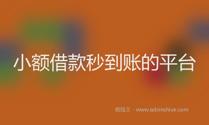 小额借款秒到账的平台