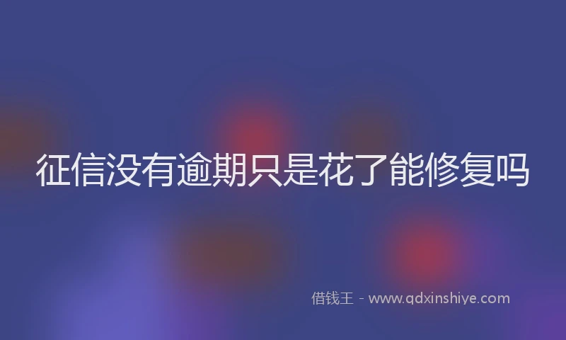 征信没有逾期只是花了能修复吗