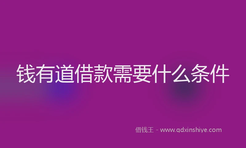 钱有道借款需要什么条件