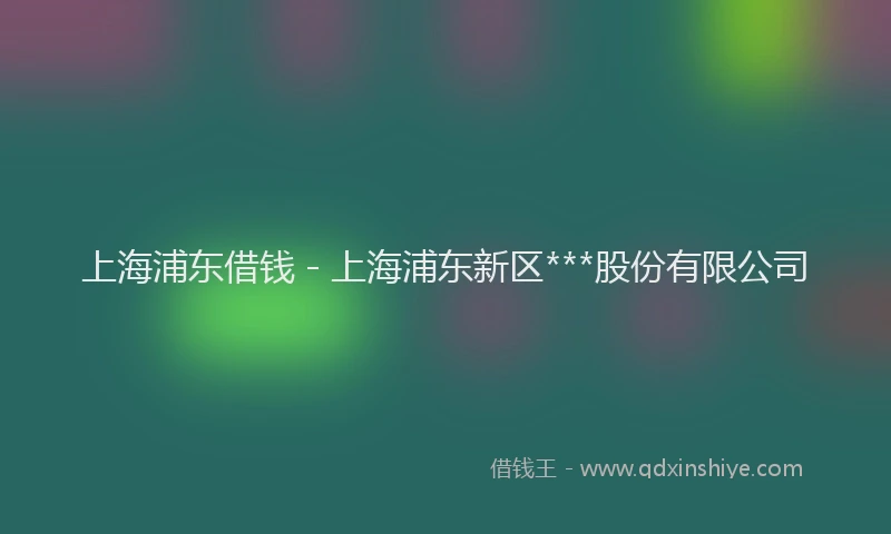 上海浦东借钱 - 上海浦东新区***股份有限公司