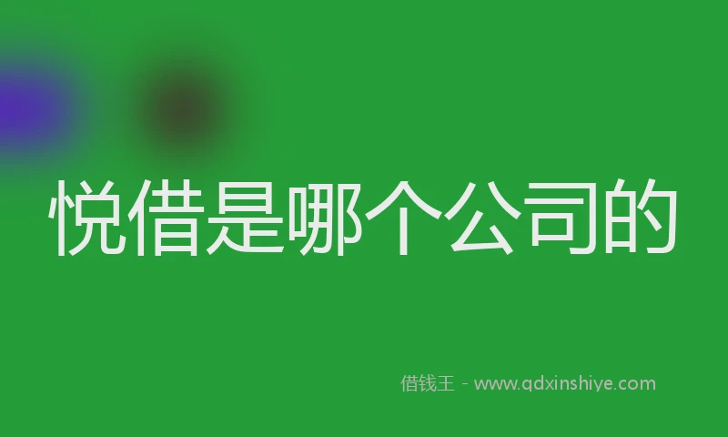 悦借是哪个公司的