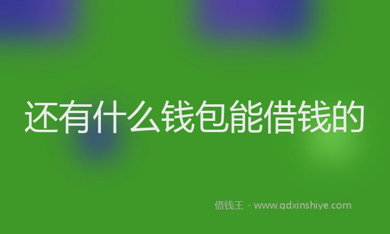 还有什么钱包能借钱的