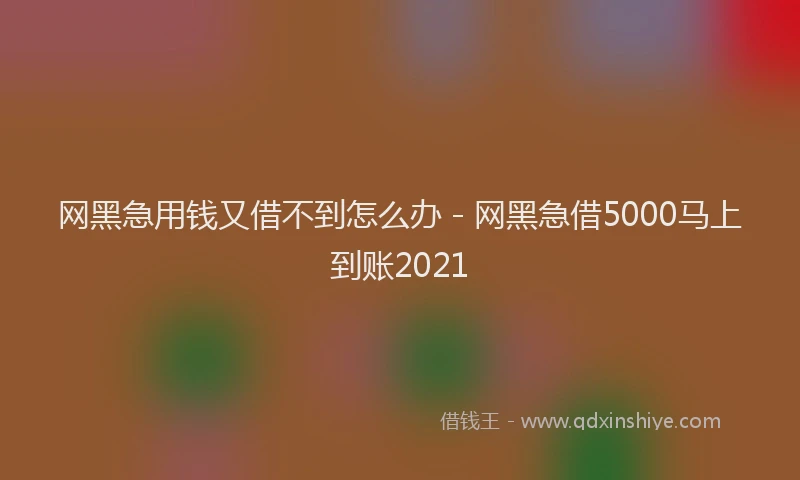 网黑急用钱又借不到怎么办 - 网黑急借5000马上到账2021