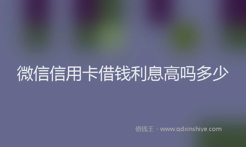 微信信用卡借钱利息高吗多少