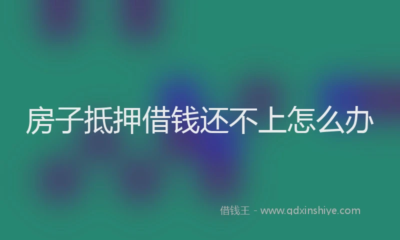 房子抵押借钱还不上怎么办