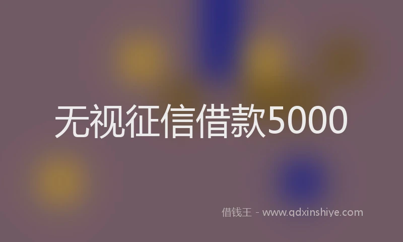 无视征信借款5000