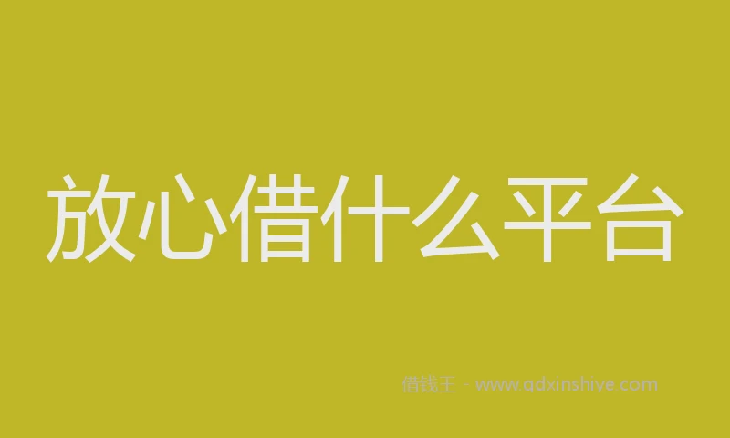 放心借什么平台