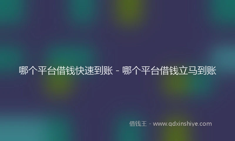 哪个平台借钱快速到账 - 哪个平台借钱立马到账