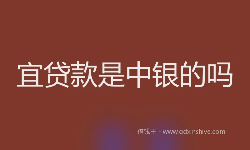 宜贷款是中银的吗