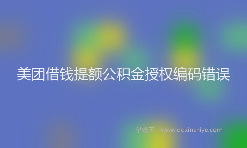 美团借钱提额公积金授权编码错误