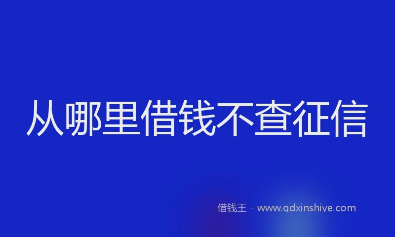 从哪里借钱不查征信