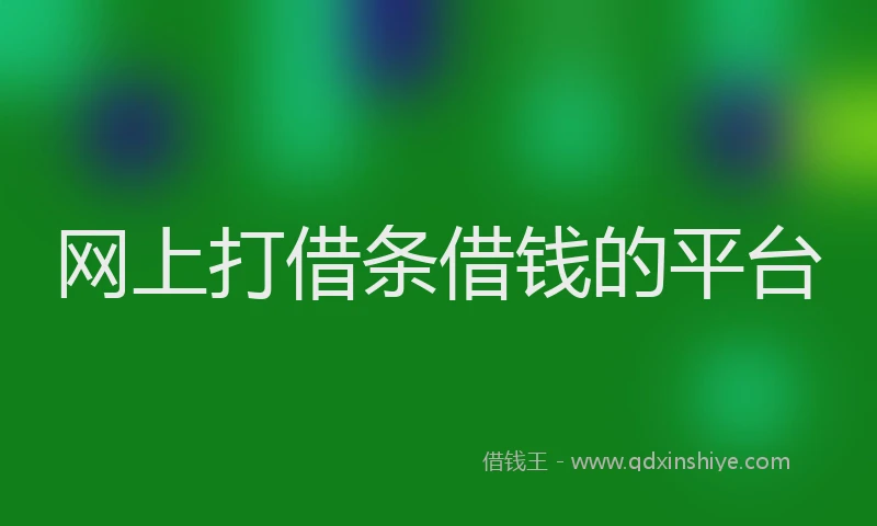 网上打借条借钱的平台