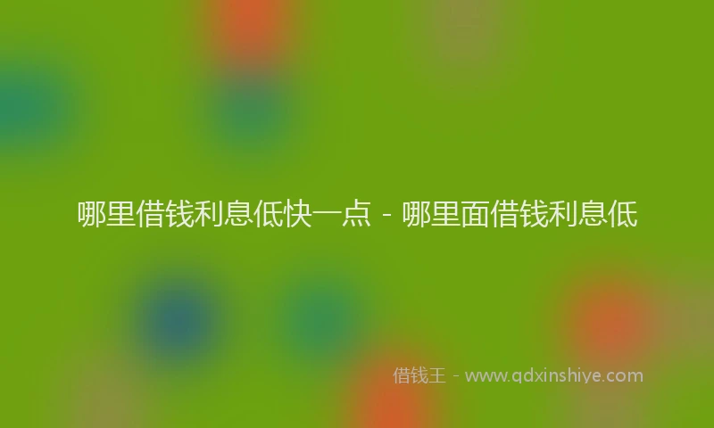 哪里借钱利息低快一点 - 哪里面借钱利息低