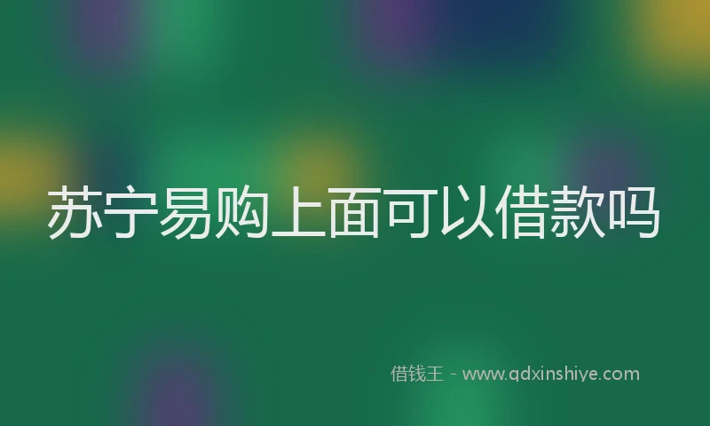 苏宁易购上面可以借款吗