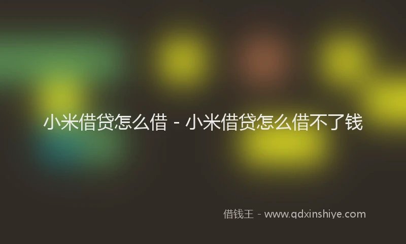小米借贷怎么借 - 小米借贷怎么借不了钱