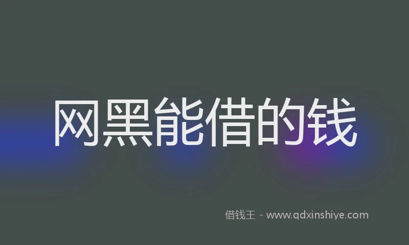 网黑能借的钱