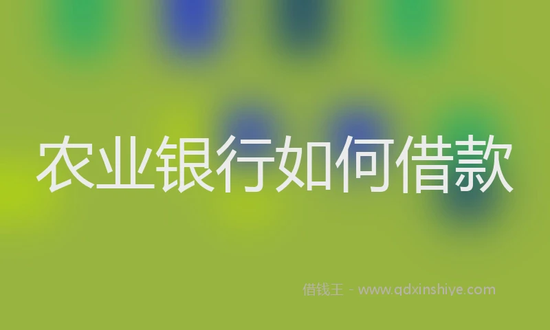 农业银行如何借款