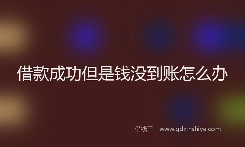 借款成功但是钱没到账怎么办