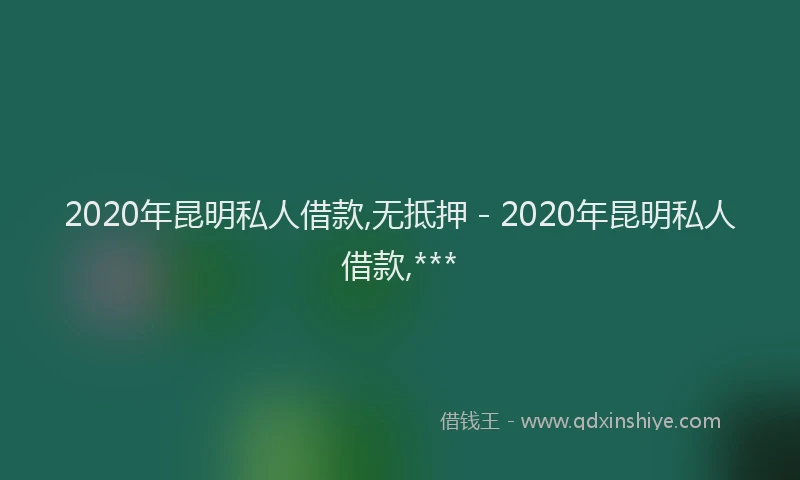2020年昆明私人借款,无抵押 - 2020年昆明私人借款,***