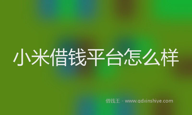 小米借钱平台怎么样