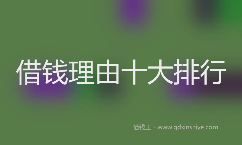 借钱理由十大排行
