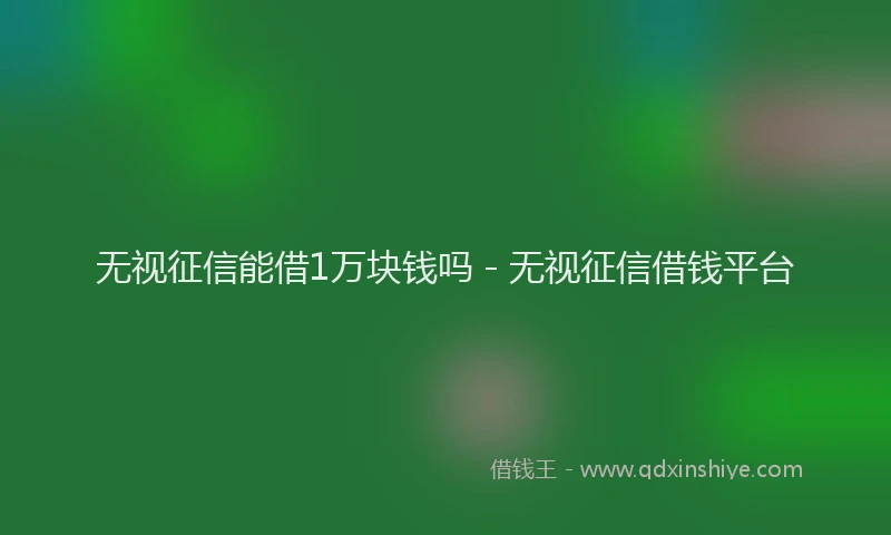 无视征信能借1万块钱吗 - 无视征信借钱平台