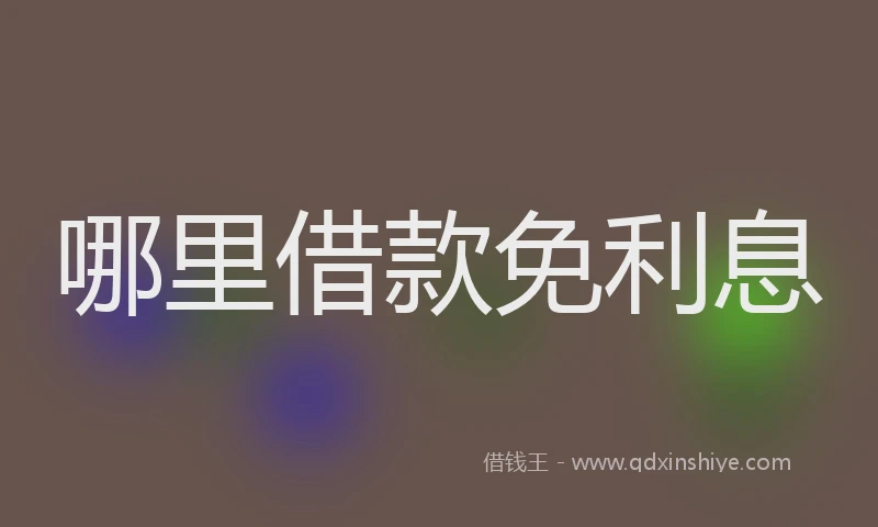 哪里借款免利息
