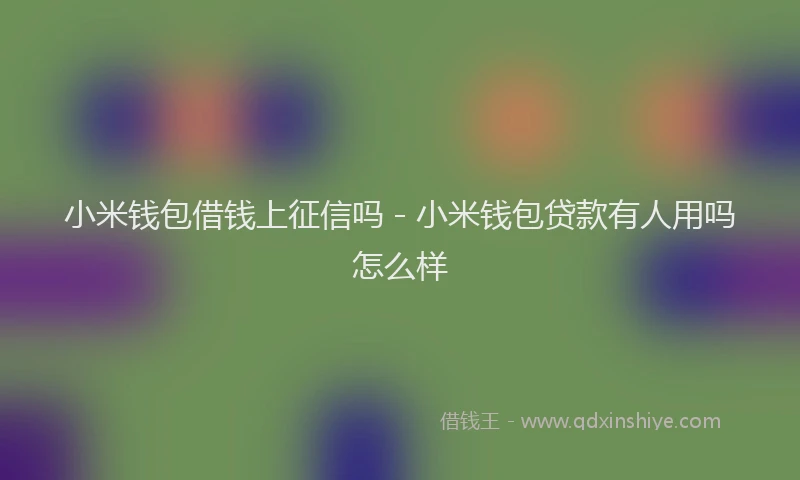 小米钱包借钱上征信吗 - 小米钱包贷款有人用吗怎么样