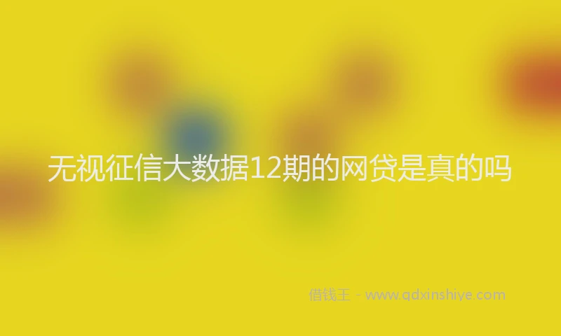 无视征信大数据12期的网贷是真的吗