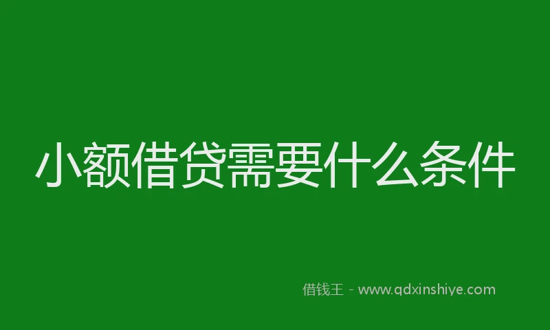 小额借贷需要什么条件