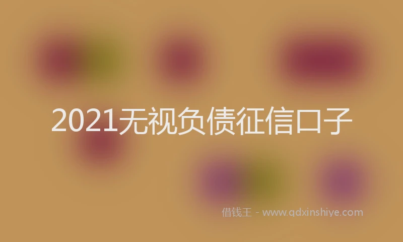2021无视负债征信口子