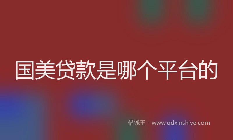 国美贷款是哪个平台的