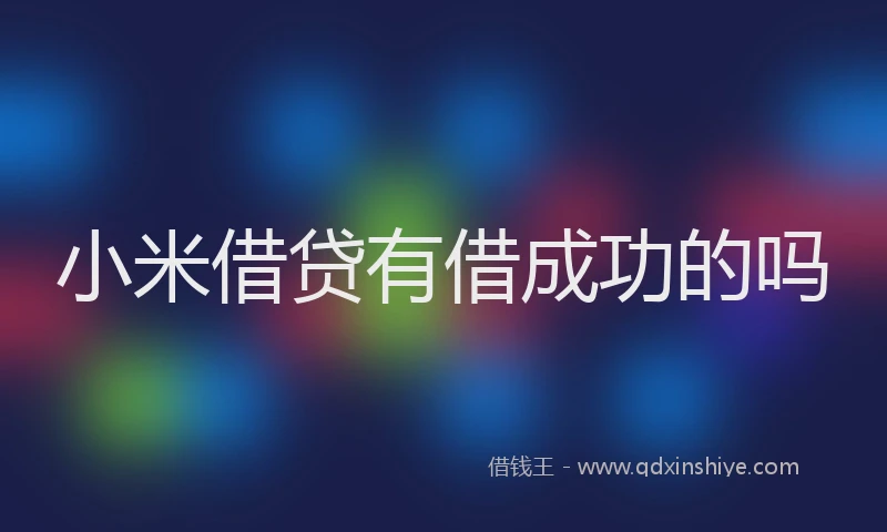 小米借贷有借成功的吗