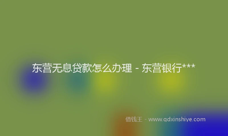 东营无息贷款怎么办理 - 东营银行***