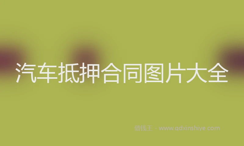 汽车抵押合同图片大全