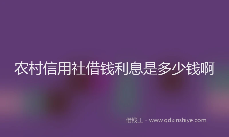 农村信用社借钱利息是多少钱啊
