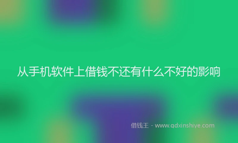 从手机软件上借钱不还有什么不好的影响