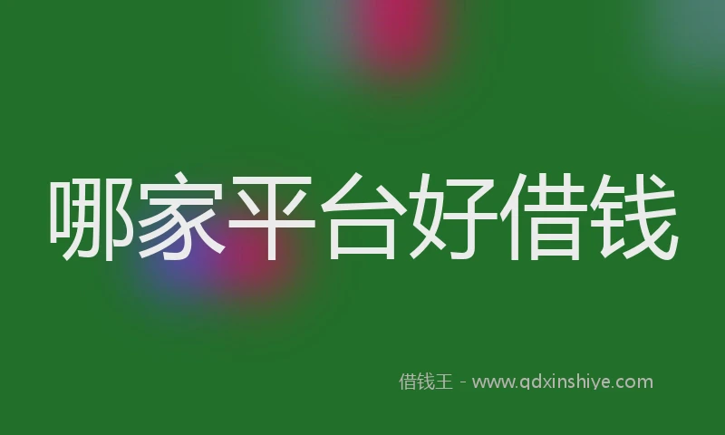 哪家平台好借钱