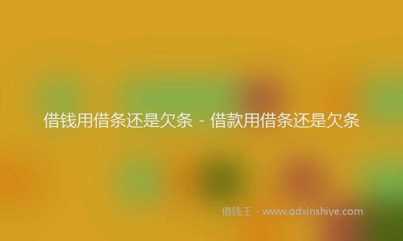 借钱用借条还是欠条 - 借款用借条还是欠条