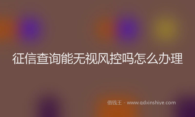 征信查询能无视风控吗怎么办理
