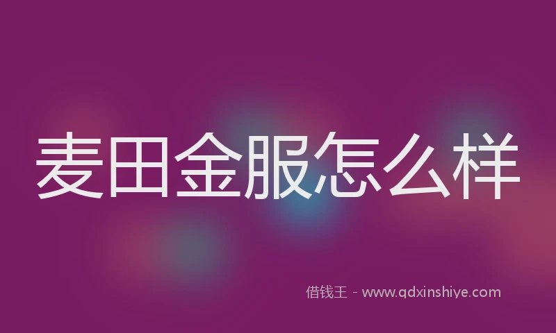 麦田金服怎么样